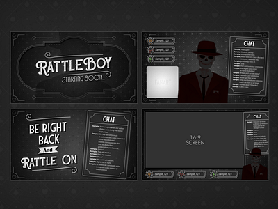 Twitch Overlays - Rattleboy affinity designer branding broadcast design overlay twitch vtuber