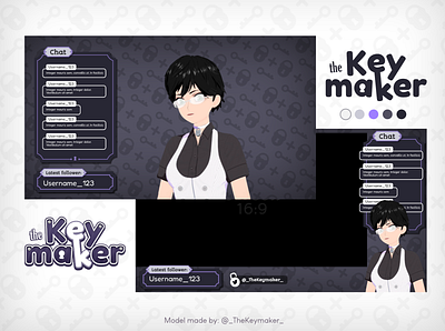 The Key Maker affinity designer branding broadcast design illustration logo overlay twitch ui vtuber