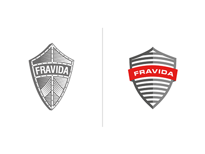 FRAVIDA brand flat flatdesign logo rebranding restyling shield