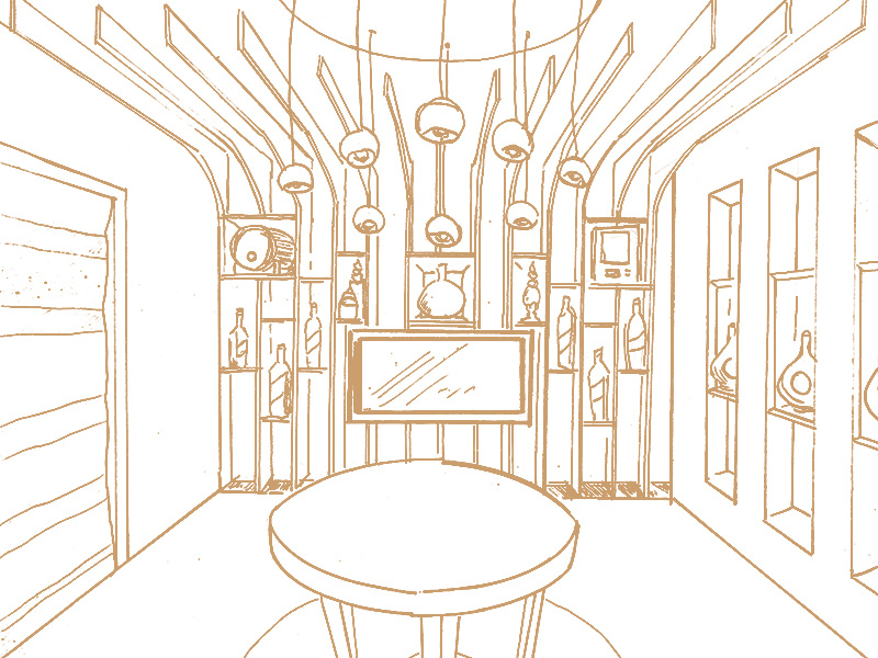 Johnnie Walker Saloon boceto sketch artdirection blend whisky johnniewalker