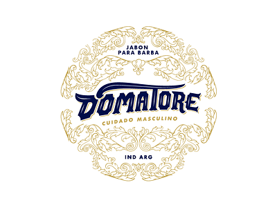 Domatore brand branding golden handmade logo marca ornaments retro stamp tipografia typography vintage