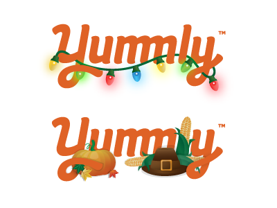 Doodles for Yummly brand doodle logo thematic