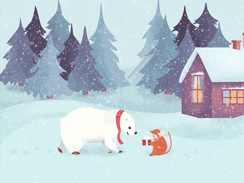 Snow_gif bear illustration polar snow