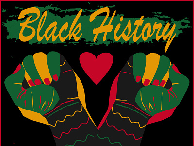 Black History Month african american annual black celebrating colorful equality ethnic freedom graphic design green hands history holiday illustration month poster red template vintage yellow