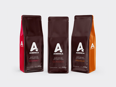 América Coffee brand branding coffee color design logo packaging packaging design