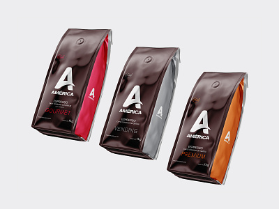 América Coffee brand branding coffee color design logo packaging packaging design