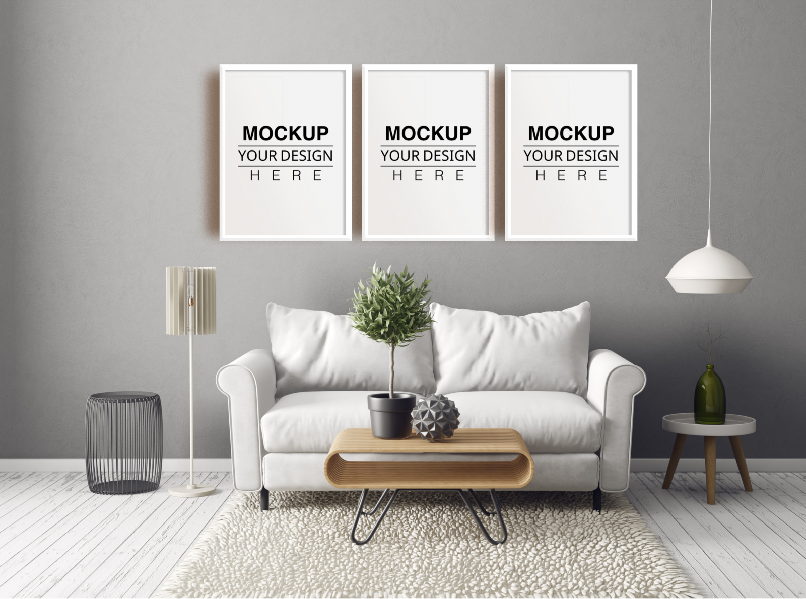 3 Poster Mockups, Living Room by Ali Sami on Dribbble