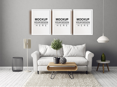 3 Poster Mockups, Living Room