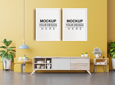 Wall Art Mockup, TV Cabinet design graphic design illustration interior mockup photo mockup poster frame mockup vector