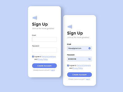 Daily UI :: 001 Sign Up Page app dailyui design icon ui ux