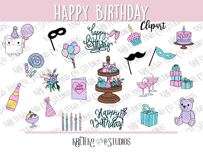 Birthday Clipart Collection design illustration