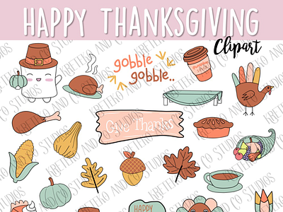 Thanksgiving Clipart Collection design illustration
