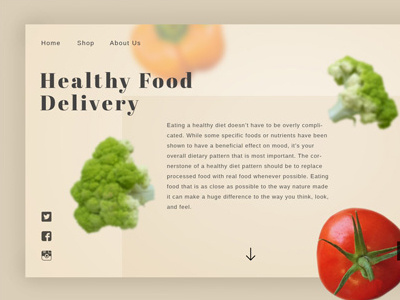 Healthy Food Delivery 2d clean color design food graphic design minimal simple ui web website