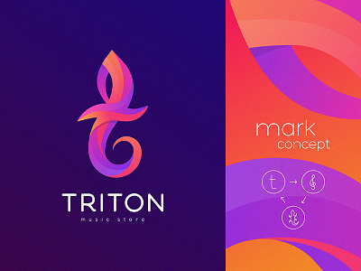 Triton Logo - music store branding corporate brand identity corporate branding corporate identity corporate identity design design graphic design logo logo design logo design branding logo design concept logotype logotype concept logotype design logotypedesign mark mark concept vector