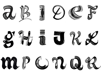 36daysoftype A-R alphabet brush brushlettering calligraphy experiment font lettering script type design