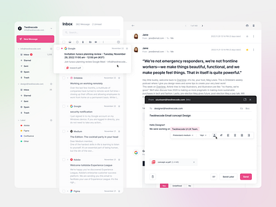 Email Inbox UI Design app design email inbox twolinecode ui ux web