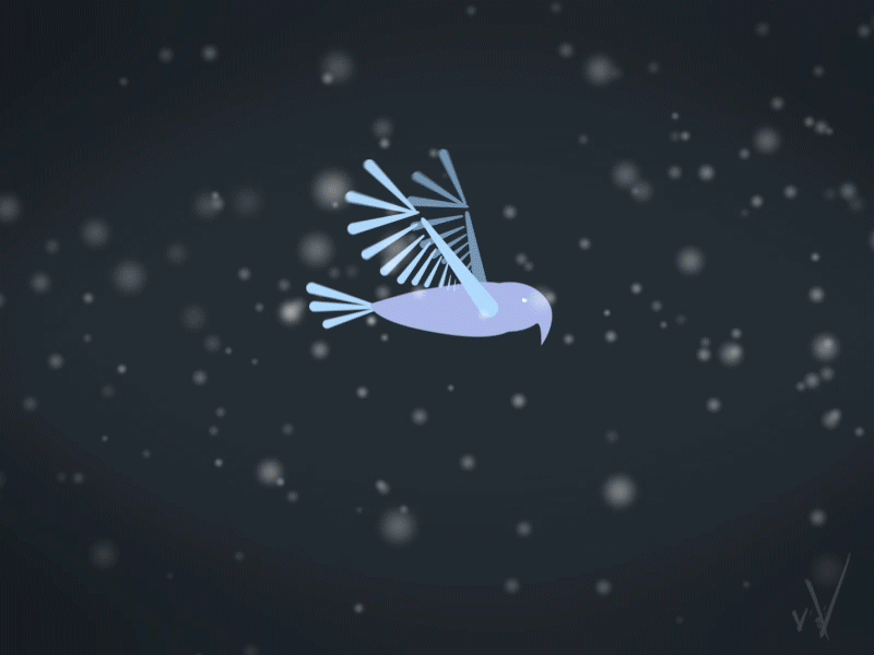 Elemental bird loop 2d animation after effects ash bird elements flying illustrator loop particular snow weather wings