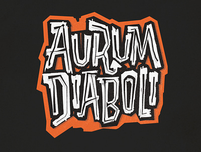 AurumDiaboli GirlFlameBall copy branding design handlettering identity lettering logo midcentury typography vintage