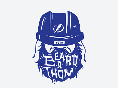 Lightning Beard-A-Thon beard a thon beardathon hockey identity illustration lettering logo nhl playoffs sports tampa bay lightning typography