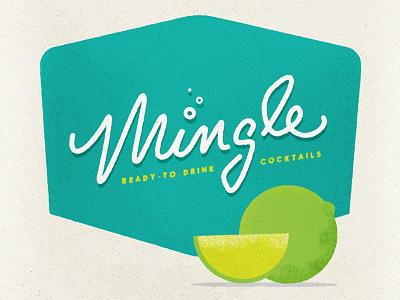 MIngle Lettering and Label cocktails handlettering identity lettering logo midcentury retro script tiki typography