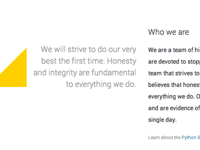 Who we are about about us aside typography web design website