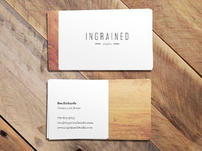 Ingrained Studio Biz Cards biz cards business card grain wood