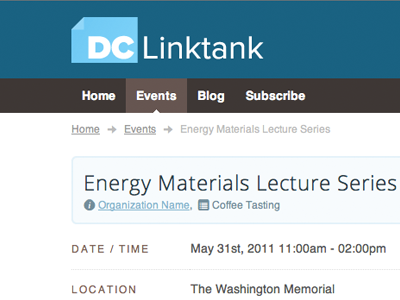 DC Linktank dc linktank prototype wireframes