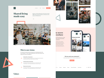 SQRE Living - Homepage city co living co working dublin housing landing page living students ui ux webdesign young professionals