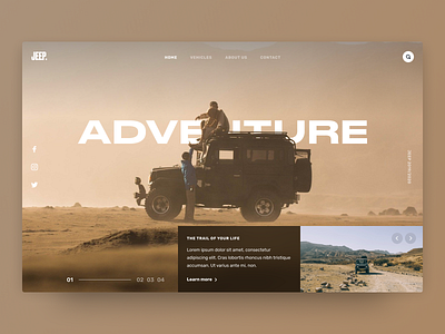 Hero Experiments - Adventure 🏔 adventure car concept header hero jeep landing slider ui webdesign