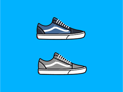 Vans Old Skool Blue/Grey illustration shoes style vans vector