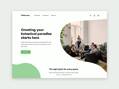Wilderness 🌿🌵 - Landing Page landing page plants ui ux web shop