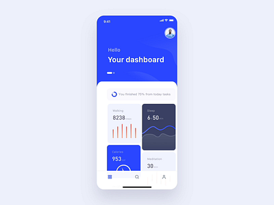 Mobile Health App Animation animation chart data fit healthy map ui ux wellness