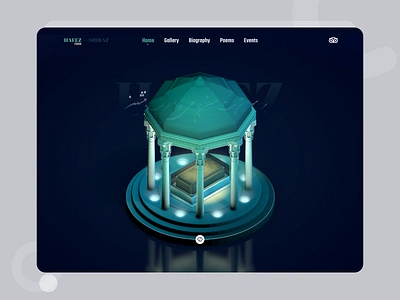 Hafez Tomb Landing Page 3d 3d art 3d design 3d designer 3d illustration 3d illustrator 3d in ui 3d lowpoly adobexd c4d illustration landingpage lowpoly ui uiux uiuxdesign userinterface ux