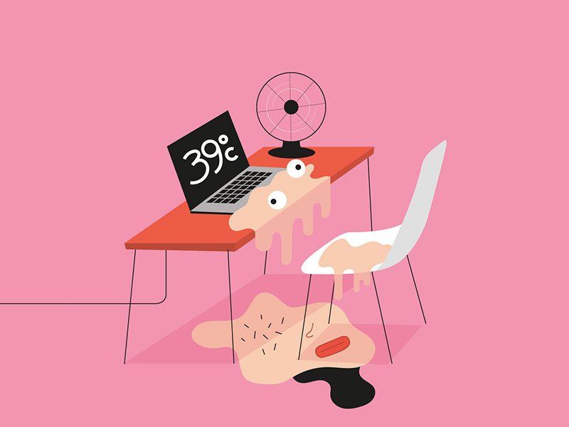 Heat Wave illustrator dali melting hotel procreate warm office vector illustration heatwave