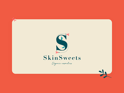 "SkinSweets" organic cosmetics product logo design art branding design flat icon illustration logo minimal typography web