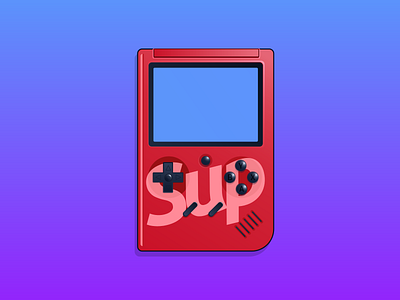 Retro Handheld Video Game Illustration