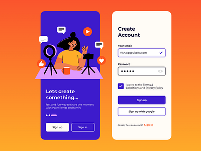 Daily UI Challenge "Sign up Form"