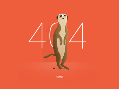 I'm really, really sorry, it was an accident 404 accident animal illustration meerkat orange page poo