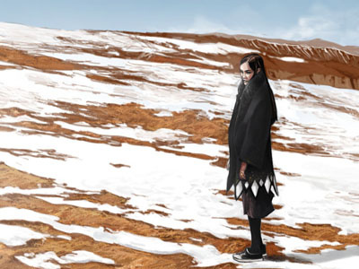 Saturday practice. fashion hills illustration melancholy snow women