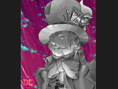 The Mad Hatter art comics dc illustration out simple tripped
