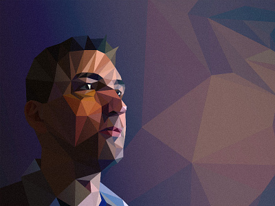 Low poly self-portrait illustration lowpoly vector