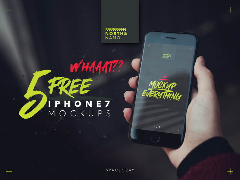 5 Free iPhone7 PSD Mockups by North&Nano on Dribbble