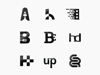 Logo Collection - One black branding clean design illustration logos marks signs white