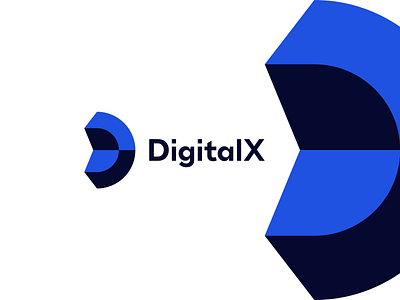 DigitalX Logo 3d branding clean design graphic design logo modern white