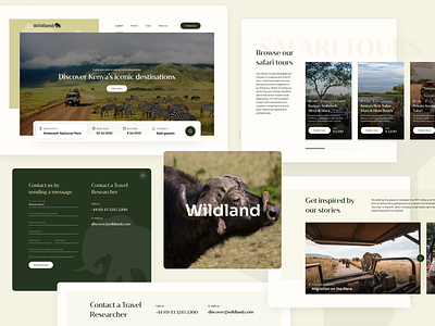 Wildland (Luxury safari tours in Kenya) / web design adventures booking branding clean logo national park safari tours travel ui ux webdesign wild wildland
