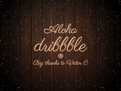 Aloha dribbble! aloha christmas debut dribbble lights snow winter wood