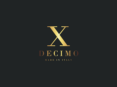 Decimo Logo dark. decimo gold logo design made in italy x