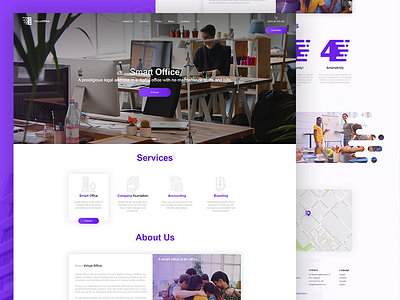Virtual Office - Homepage clean freelance homepage modern office page project ui ux virtual webdesign white