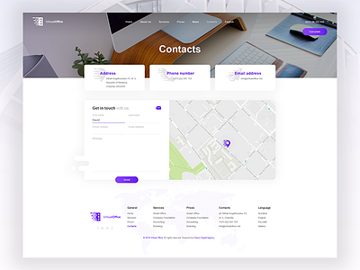 Virtual Office Contacts building clean contacts freelance modern office project ui ux virtual webdesign white