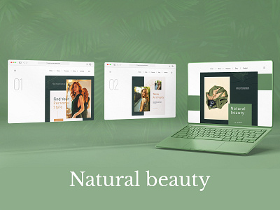Website for girls | Natural Beauty branding design graphic design illustration sait